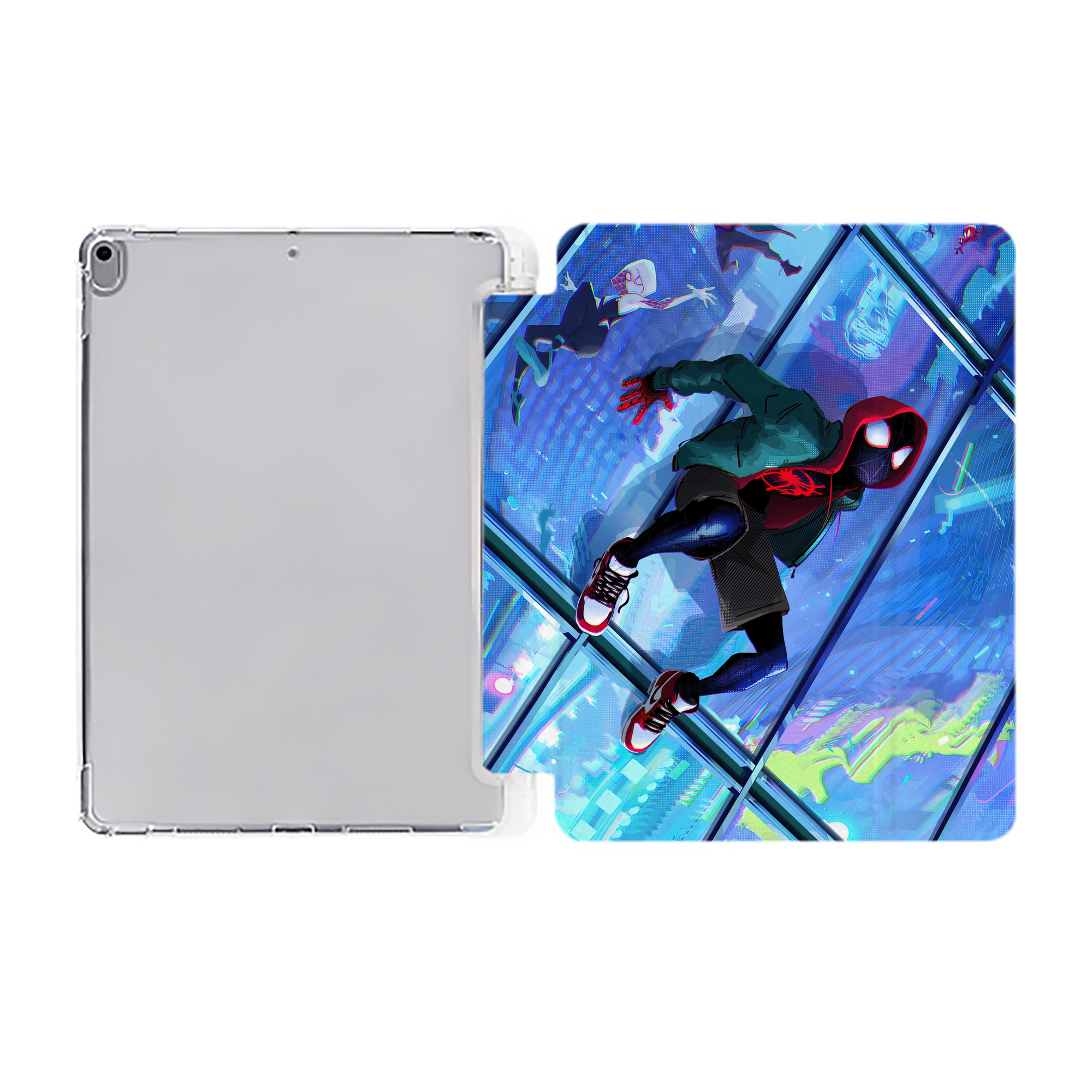 （画像用） Spider Man スパイダーマン IPad ケース ペン収納付き 三つ折りスタンド PUレザー×シリコン 対応機種9.5/10.5/10.9インチ